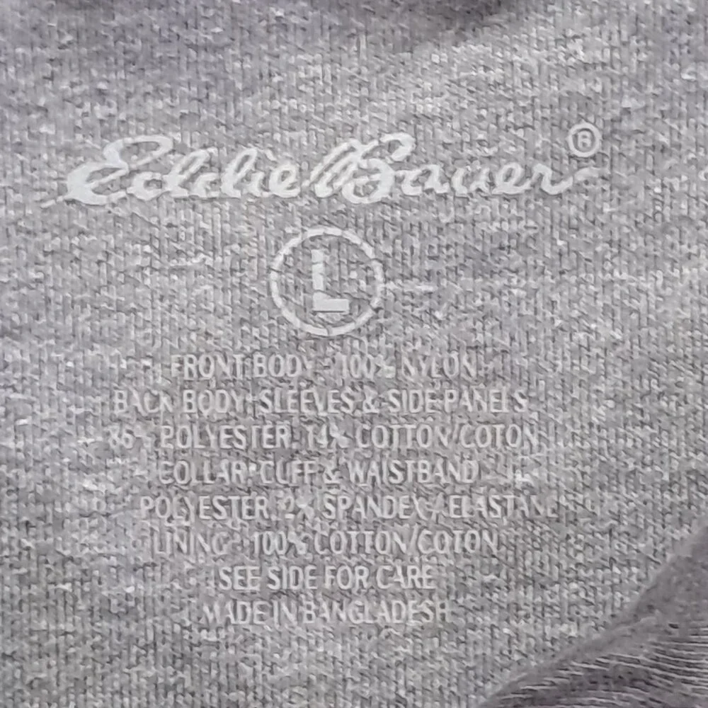 Eddie Bauer Lightweight Lined Jacket Men L Large Gray Full Zip